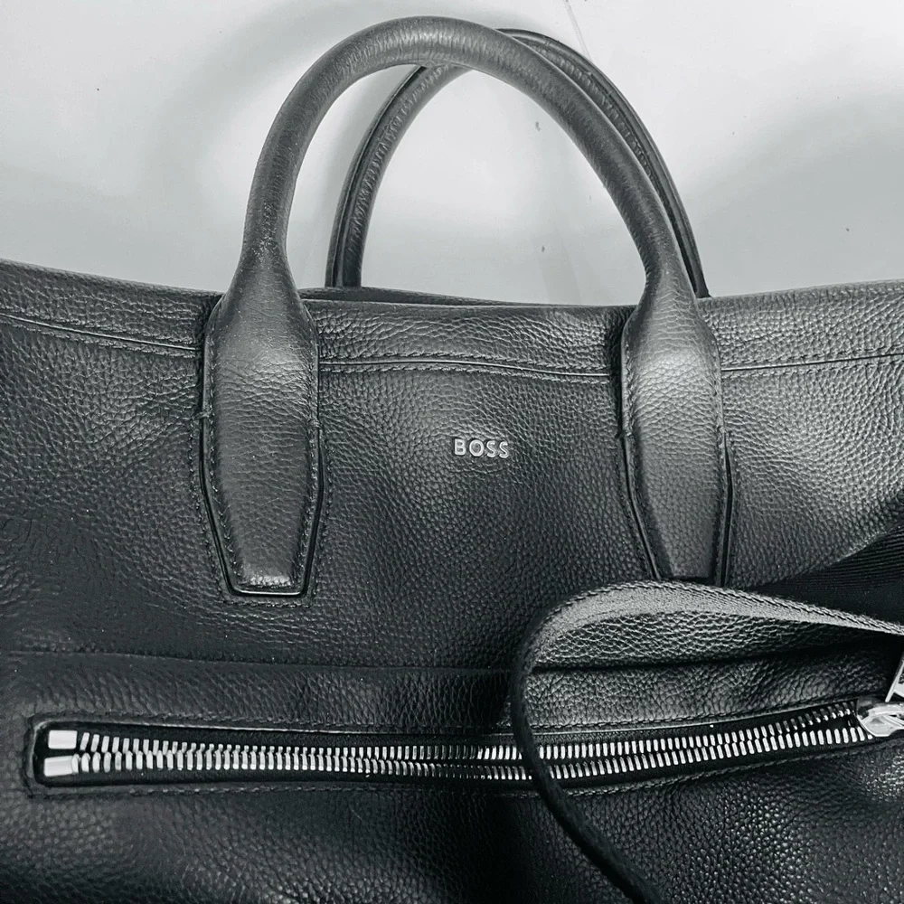 Boss Grained Leather Duffle Bag